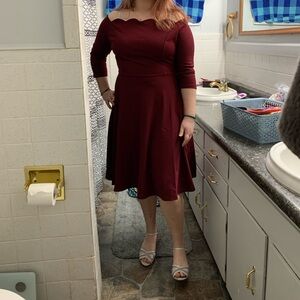 Elegant Burgundy Dress
